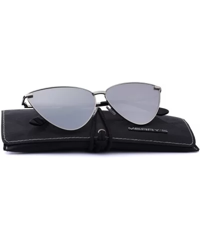 Women Retro Vintage Cat Eye Sunglasses for Women UV400 Protection S6083 - Silver - CR18D5Z2TGA $10.85 Cat Eye