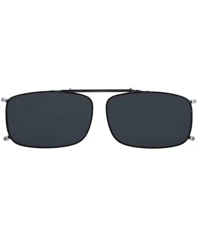 Clip-On Sunglasses Men Women Rectangle Polarized Lenses Spring fit 55MMX36MM - Grey Lens - CW18UC8KAIM $8.58 Rectangular