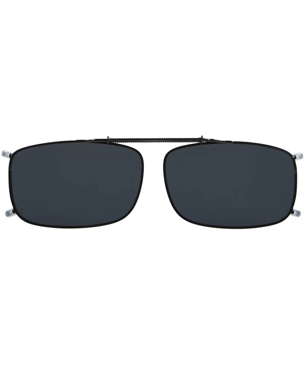 Clip-On Sunglasses Men Women Rectangle Polarized Lenses Spring fit 55MMX36MM - Grey Lens - CW18UC8KAIM $8.58 Rectangular