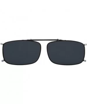 Clip-On Sunglasses Men Women Rectangle Polarized Lenses Spring fit 55MMX36MM - Grey Lens - CW18UC8KAIM $8.58 Rectangular