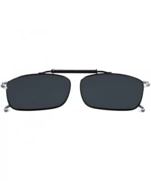 Clip-On Sunglasses Men Women Rectangle Polarized Lenses Spring fit 55MMX36MM - Grey Lens - CW18UC8KAIM $8.58 Rectangular