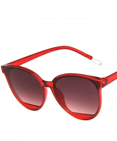 Unisex Sunglasses Retro Bright Black Grey Drive Holiday Oval Non-Polarized UV400 - Red - CP18RH6SIES $4.80 Oval