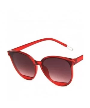 Unisex Sunglasses Retro Bright Black Grey Drive Holiday Oval Non-Polarized UV400 - Red - CP18RH6SIES $4.80 Oval