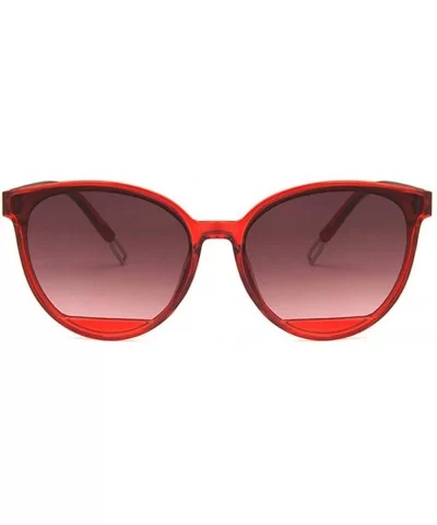 Unisex Sunglasses Retro Bright Black Grey Drive Holiday Oval Non-Polarized UV400 - Red - CP18RH6SIES $4.80 Oval