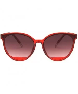 Unisex Sunglasses Retro Bright Black Grey Drive Holiday Oval Non-Polarized UV400 - Red - CP18RH6SIES $4.80 Oval