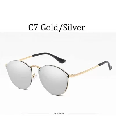 Luxury Brand Women Round Sunglasses Male Female Metal Frame G15 Lens 58051 C1 - 58051 C7 - C718YZUND4U $7.05 Aviator