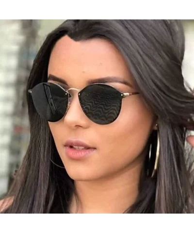 Luxury Brand Women Round Sunglasses Male Female Metal Frame G15 Lens 58051 C1 - 58051 C7 - C718YZUND4U $7.05 Aviator