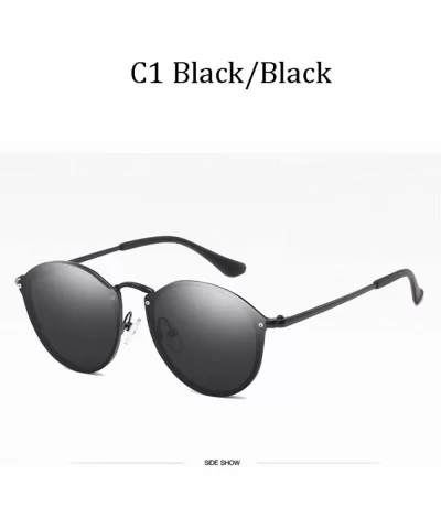 Luxury Brand Women Round Sunglasses Male Female Metal Frame G15 Lens 58051 C1 - 58051 C7 - C718YZUND4U $7.05 Aviator