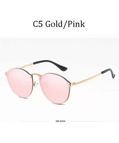 Luxury Brand Women Round Sunglasses Male Female Metal Frame G15 Lens 58051 C1 - 58051 C7 - C718YZUND4U $7.05 Aviator