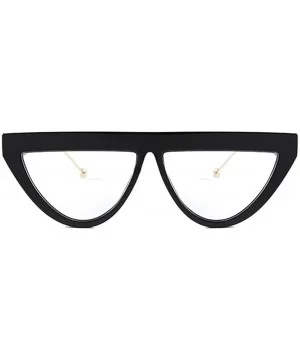 Fashion Sunglasses Women's Brand Design Cat Eye Flat Frame Sunglasses - C4 Black Red - CG198UH8ELK $5.74 Cat Eye