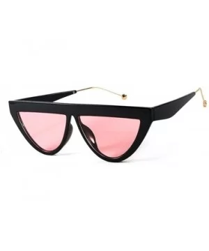 Fashion Sunglasses Women's Brand Design Cat Eye Flat Frame Sunglasses - C4 Black Red - CG198UH8ELK $5.74 Cat Eye