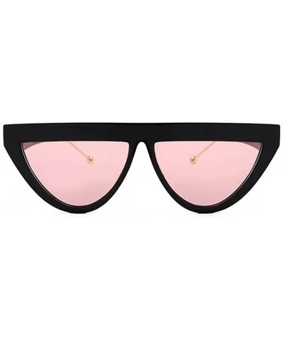 Fashion Sunglasses Women's Brand Design Cat Eye Flat Frame Sunglasses - C4 Black Red - CG198UH8ELK $5.74 Cat Eye