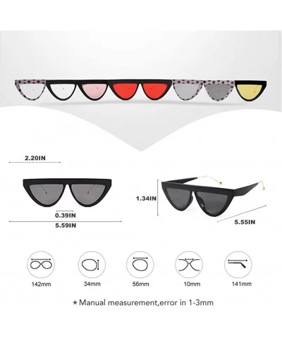 Fashion Sunglasses Women's Brand Design Cat Eye Flat Frame Sunglasses - C4 Black Red - CG198UH8ELK $5.74 Cat Eye