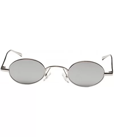 Fashion Women Sunglasses Oval Metal Frame Classic Female Eyewear Eyeglasses - White Silver - CN193590HUL $16.41 Oval