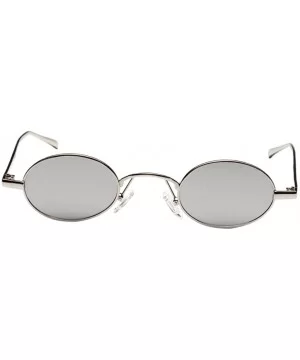 Fashion Women Sunglasses Oval Metal Frame Classic Female Eyewear Eyeglasses - White Silver - CN193590HUL $16.41 Oval