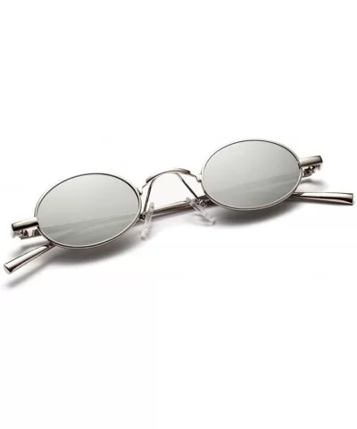 Fashion Women Sunglasses Oval Metal Frame Classic Female Eyewear Eyeglasses - White Silver - CN193590HUL $16.41 Oval