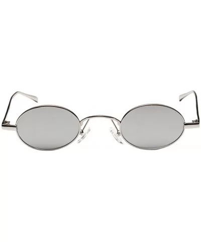 Fashion Women Sunglasses Oval Metal Frame Classic Female Eyewear Eyeglasses - White Silver - CN193590HUL $16.41 Oval