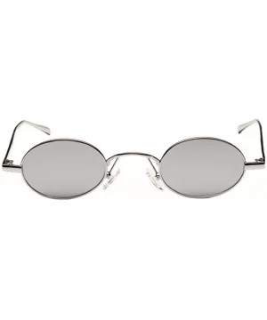 Fashion Women Sunglasses Oval Metal Frame Classic Female Eyewear Eyeglasses - White Silver - CN193590HUL $16.41 Oval