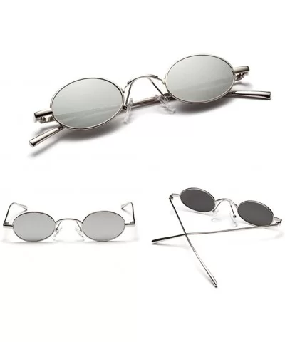 Fashion Women Sunglasses Oval Metal Frame Classic Female Eyewear Eyeglasses - White Silver - CN193590HUL $16.41 Oval