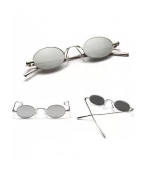 Fashion Women Sunglasses Oval Metal Frame Classic Female Eyewear Eyeglasses - White Silver - CN193590HUL $16.41 Oval