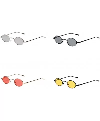 Fashion Women Sunglasses Oval Metal Frame Classic Female Eyewear Eyeglasses - White Silver - CN193590HUL $16.41 Oval