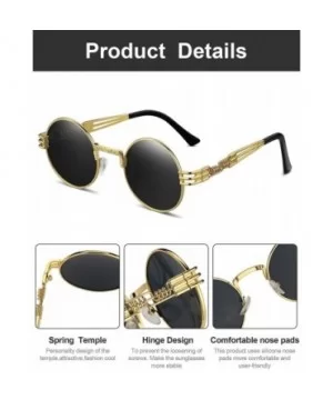 3 Pairs Round Retro Sunglasses Steampunk Sunglasses Metal Frame Hippie Glasses (Color 1) - CS18XTX03S7 $5.72 Round