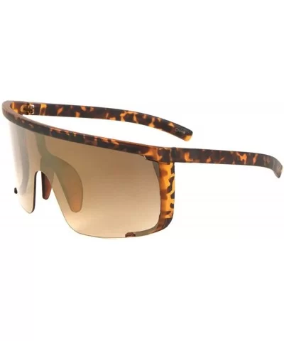 Montego Bay XL Wrap Around Shield Sunglasses - Brown Tortoise Frame - CG18DLQHQTZ $7.03 Oversized