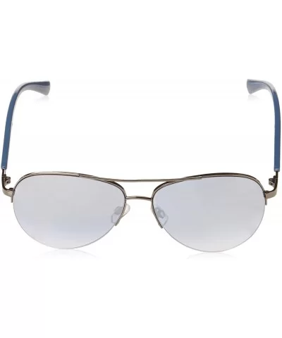 Men's 5016SP Metal Aviator Sunglasses with 100% UV Protection- 60 mm - Gunmetal & Blue - CV18EGYSQOT $27.19 Semi-rimless