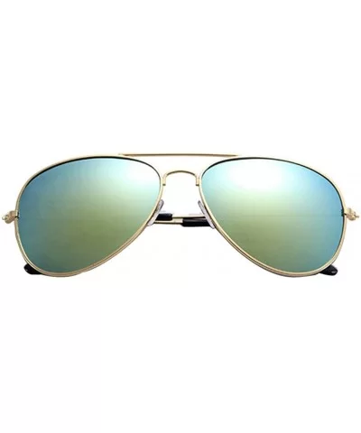 Hot sale!!!Aviator Large Metal Non-Mirrored Polarized Sunglasses - Goldgold - CZ180Q2OTUQ $3.87 Square