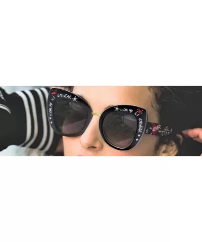 Transparent Snake Cat Eye Sunglasses Men Women Big Frame Fashion Shades UV400 Vintage Glasses - CU18U560UQ0 $12.20 Cat Eye