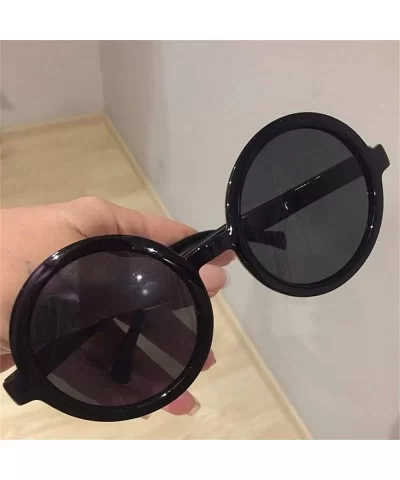 Vintage Small Round Sunglasses Women Men Classic Retro Coating Sun Glasses Driving Eyewear Black Red - Silver - CP199CGD5ME $...