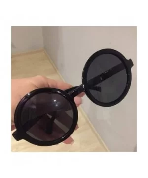 Vintage Small Round Sunglasses Women Men Classic Retro Coating Sun Glasses Driving Eyewear Black Red - Silver - CP199CGD5ME $...