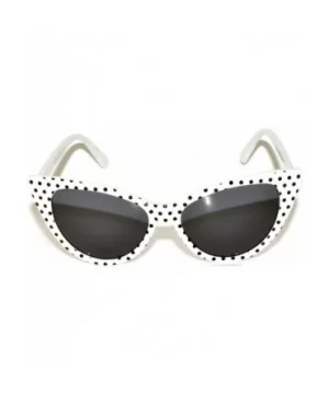 Women's Cateye Vintage Sunglasses UV400 - White Black Dots Frame / Smoke Lens - CU126HZ0IVJ $5.30 Cat Eye