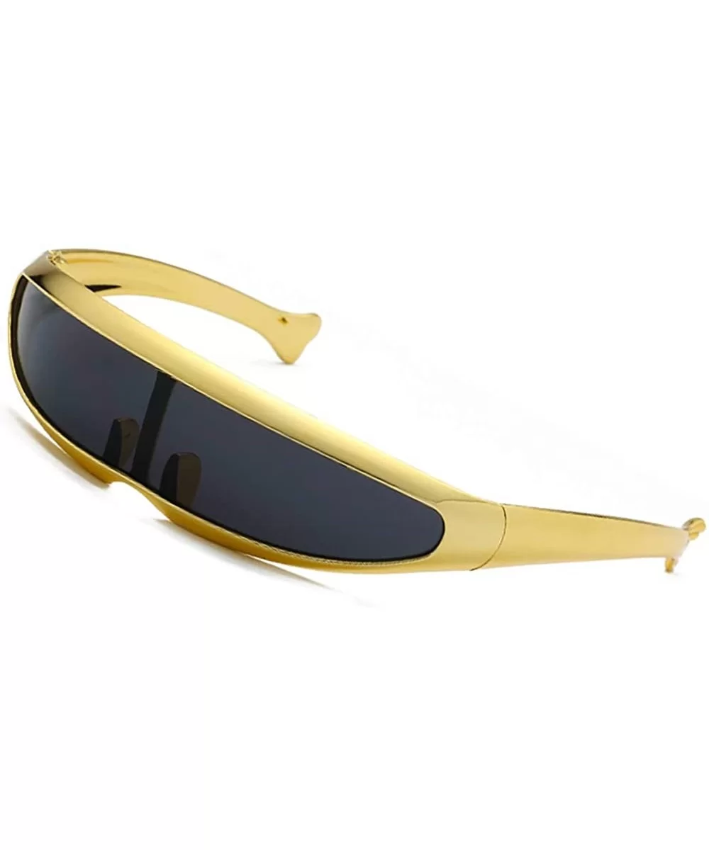 Futuristic Cyclops Sunglasses For Cosplay Narrow Cyclops Adult Party Glasses Wrap - 1 - C818H3M4R4R $10.17 Wrap