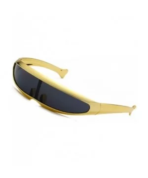 Futuristic Cyclops Sunglasses For Cosplay Narrow Cyclops Adult Party Glasses Wrap - 1 - C818H3M4R4R $10.17 Wrap