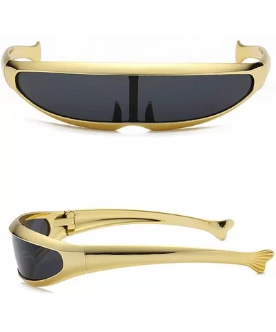 Futuristic Cyclops Sunglasses For Cosplay Narrow Cyclops Adult Party Glasses Wrap - 1 - C818H3M4R4R $10.17 Wrap