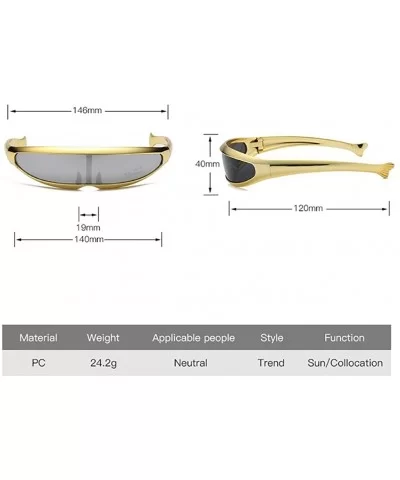 Futuristic Cyclops Sunglasses For Cosplay Narrow Cyclops Adult Party Glasses Wrap - 1 - C818H3M4R4R $10.17 Wrap