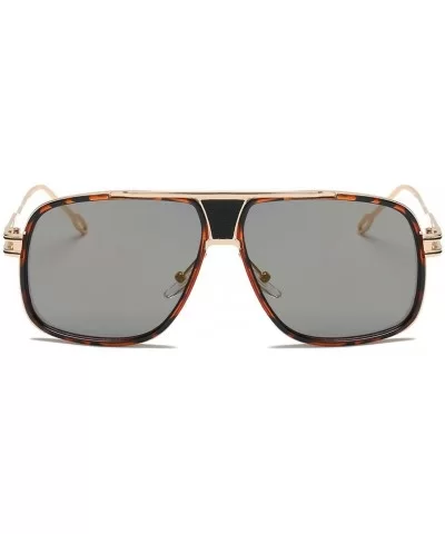 Men Sunglasses Vintage Fashion Metal Rectangle Polarized Brand Designer Classic (C) - C118CQUSLUY $10.11 Rectangular