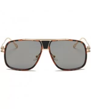 Men Sunglasses Vintage Fashion Metal Rectangle Polarized Brand Designer Classic (C) - C118CQUSLUY $10.11 Rectangular