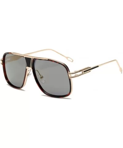 Men Sunglasses Vintage Fashion Metal Rectangle Polarized Brand Designer Classic (C) - C118CQUSLUY $10.11 Rectangular