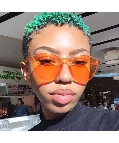 Unisex Fashion Candy Colors Round Outdoor Sunglasses - Light Orange - CY199X00IGH $14.82 Round