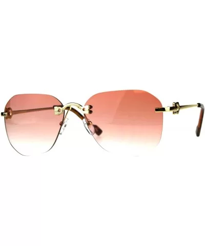 Womens Rimless Oversize Butterfly Designer Fashion Diva Sunglasses - Pink - CE18CML2LQM $7.67 Rectangular