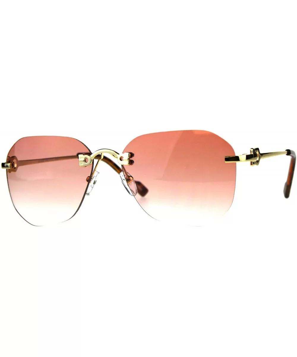 Womens Rimless Oversize Butterfly Designer Fashion Diva Sunglasses - Pink - CE18CML2LQM $7.67 Rectangular