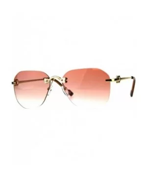 Womens Rimless Oversize Butterfly Designer Fashion Diva Sunglasses - Pink - CE18CML2LQM $7.67 Rectangular