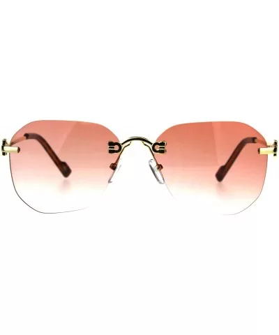 Womens Rimless Oversize Butterfly Designer Fashion Diva Sunglasses - Pink - CE18CML2LQM $7.67 Rectangular