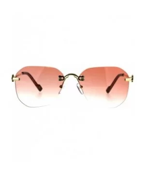 Womens Rimless Oversize Butterfly Designer Fashion Diva Sunglasses - Pink - CE18CML2LQM $7.67 Rectangular