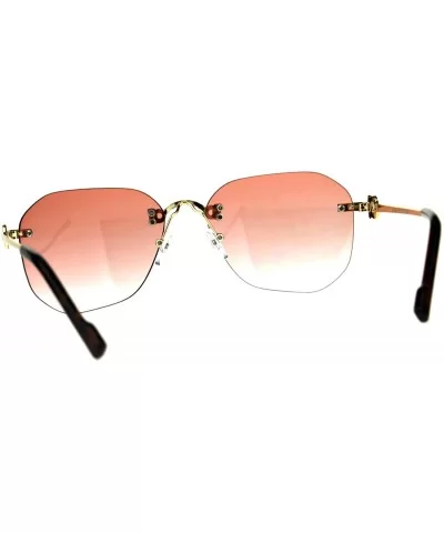 Womens Rimless Oversize Butterfly Designer Fashion Diva Sunglasses - Pink - CE18CML2LQM $7.67 Rectangular