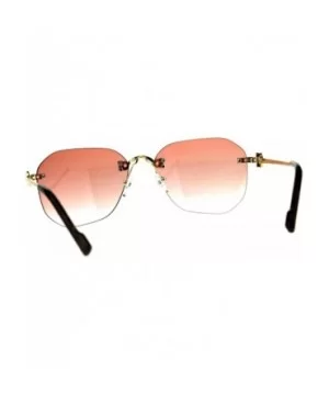 Womens Rimless Oversize Butterfly Designer Fashion Diva Sunglasses - Pink - CE18CML2LQM $7.67 Rectangular