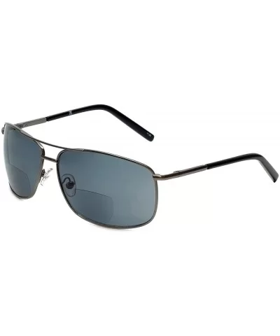 Designer Bi-Focal Reading Sunglasses Jordan - Gunmetal - CF187Y4ZGA6 $18.53 Aviator