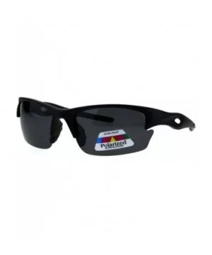 Polarized Antiglare Mens Baseball Half Rim Sport Light Weight Sunglasses - Matte Black - CN18GIYGOAT $9.35 Sport